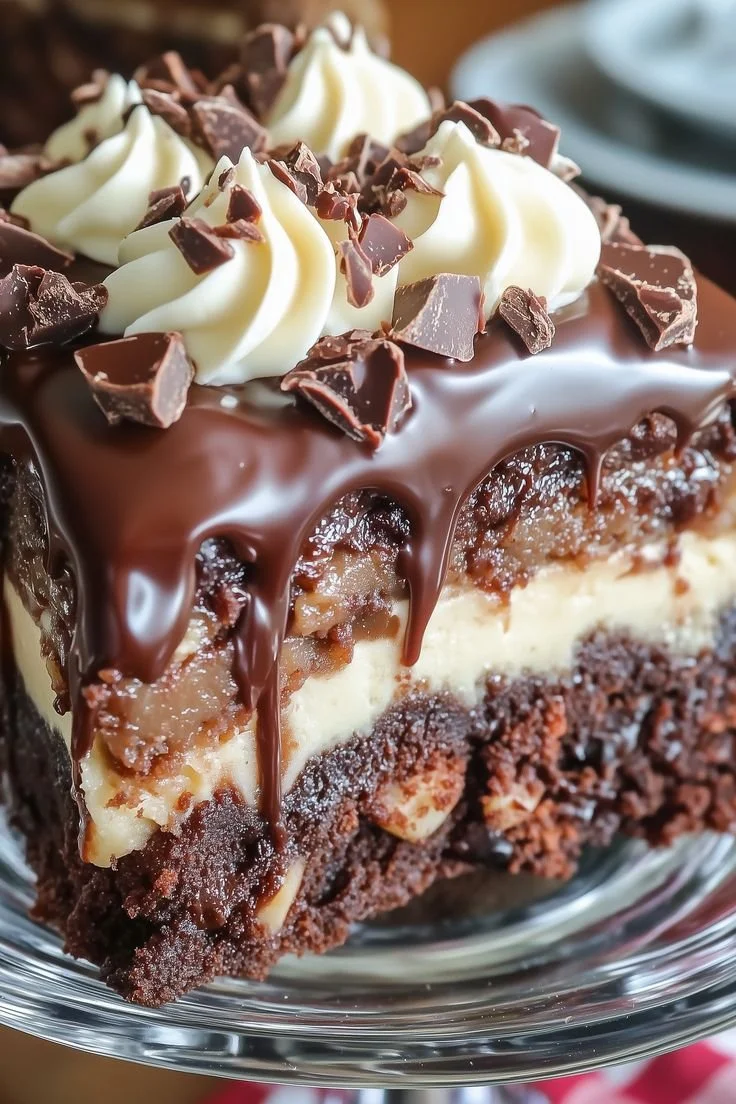 Delicious chocolate cake topped with caramel and made with sweetened condensed milk