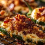 Delicious Cowboy Jalapeño Poppers filled with cheese and spices