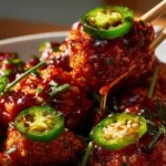 Crispy Spicy Jalapeño Chicken served with fresh garnishes