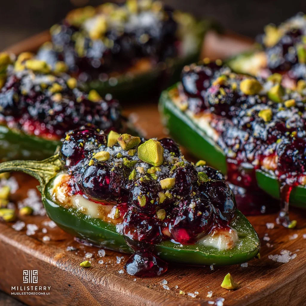 Plate of delicious jalapeño poppers with cheese filling