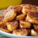 Delicious pan-fried cinnamon bananas served on a plate