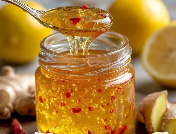 Spicy lemon jam jar with a zesty twist on classic lemon preserves