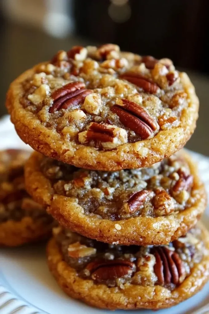 Delicious sweet pecan pie treats artfully displayed on a rustic table.