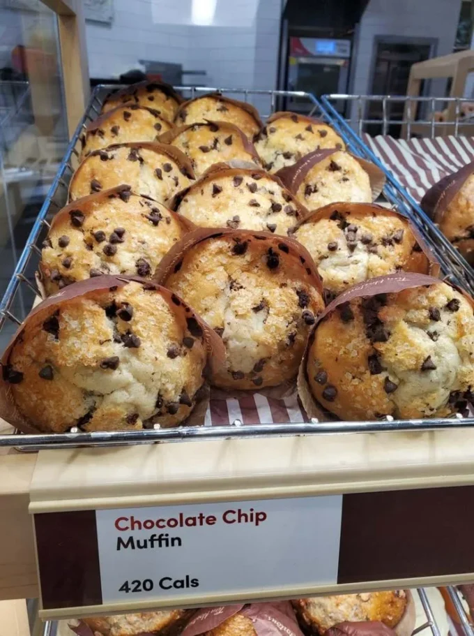 Delicious Canadian Tim Hortons Chocolate Chip Muffins fresh out of the oven