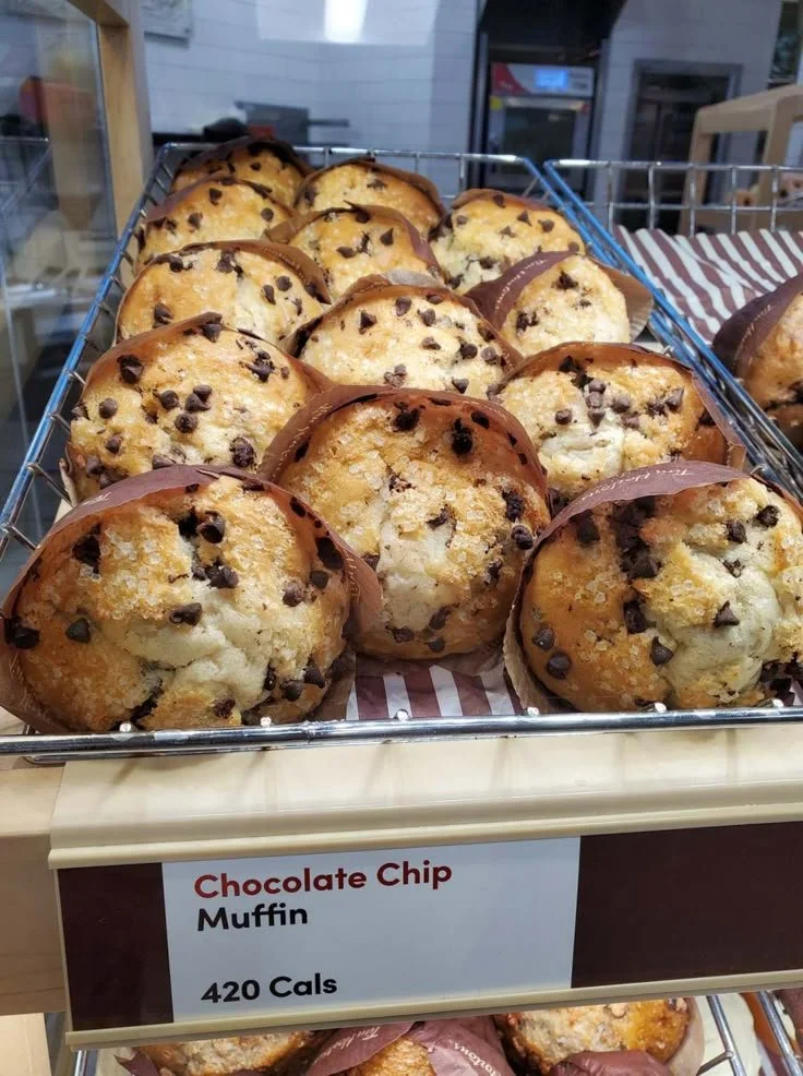 Delicious Canadian Tim Hortons Chocolate Chip Muffins fresh out of the oven