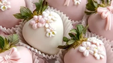 Delicious chocolate covered strawberries on a white plate