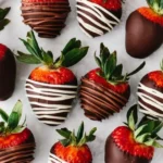 Delicious chocolate covered strawberries arranged on a platter.