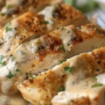 Melt In Your Mouth Caesar Chicken dish with creamy dressing and fresh ingredients