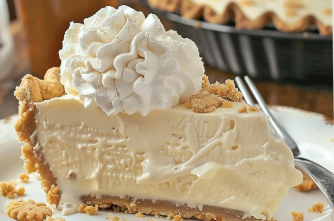 Delicious Root Beer Float Pie with creamy topping and root beer flavor