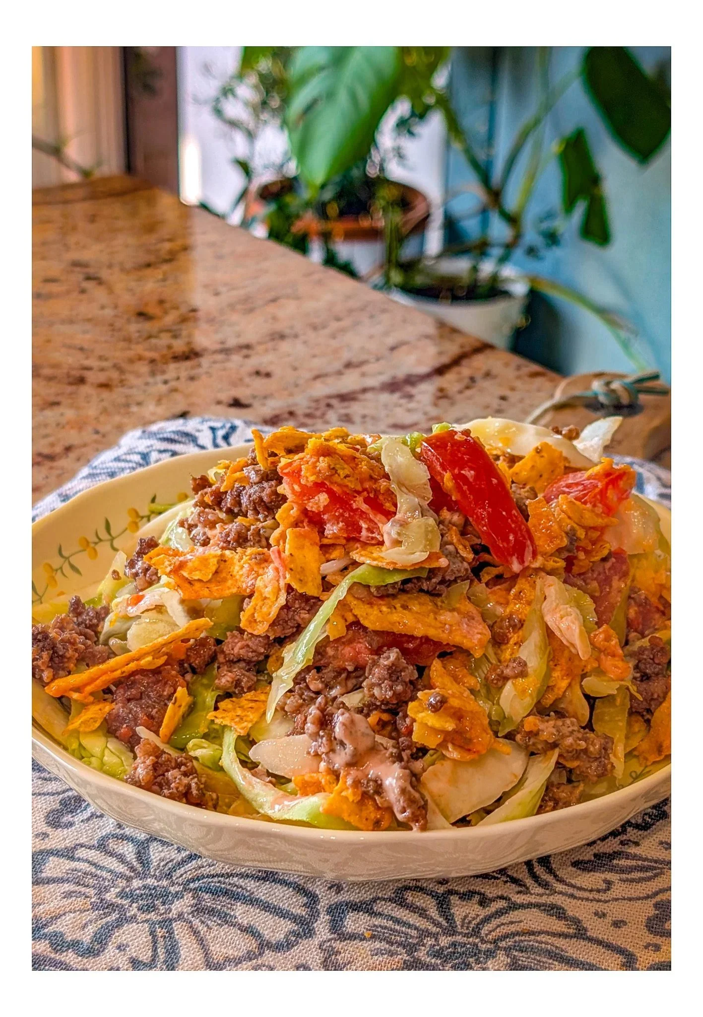 Deliciously layered Crunchy Doritos Taco Salad with vibrant ingredients
