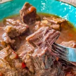 Delicious Slow Cooker Pepper Steak served with vegetables