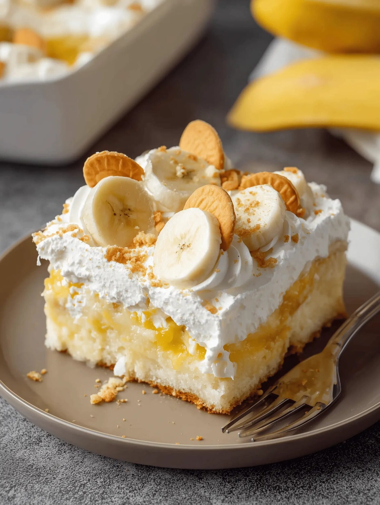 Banana Pudding Cake with Poke Holes
