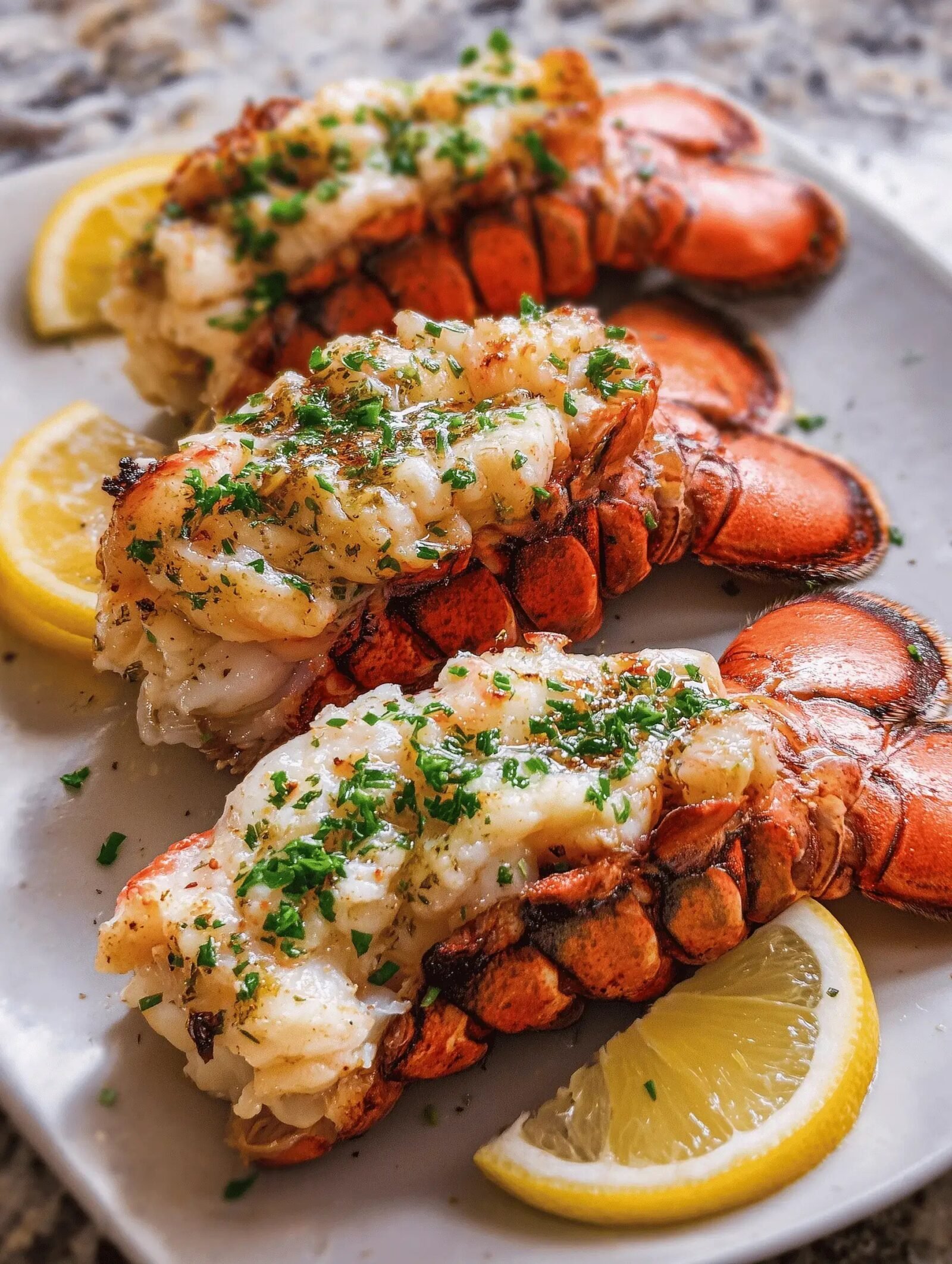 Lemon-Garlic Butter Baked Lobster Tails