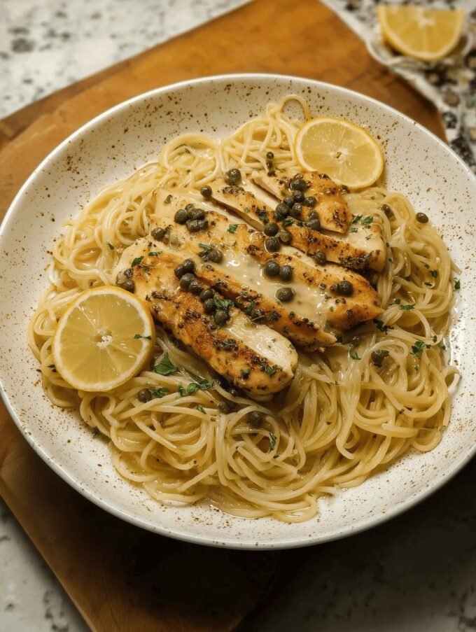 Lemon-Caper Chicken Pasta in Piccata Style