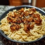 Easy Garlic Butter Chicken Bites with Creamy Parmesan Pasta