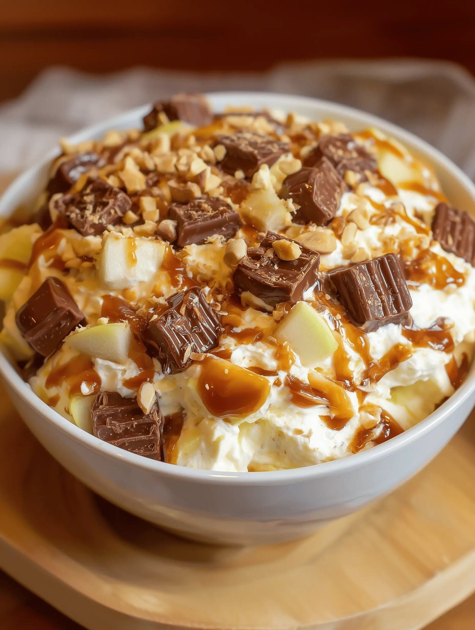 Caramel Apple Salad with Snickers