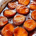Brown sugar-glazed candied sweet potatoes served in a bowl