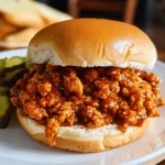 Delicious Cajun Chicken Sloppy Joes served on a bun with toppings.