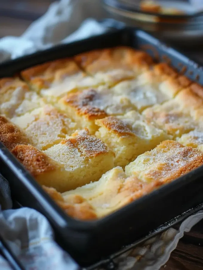 Classic French butter cake served with fresh fruits on a rustic wooden table