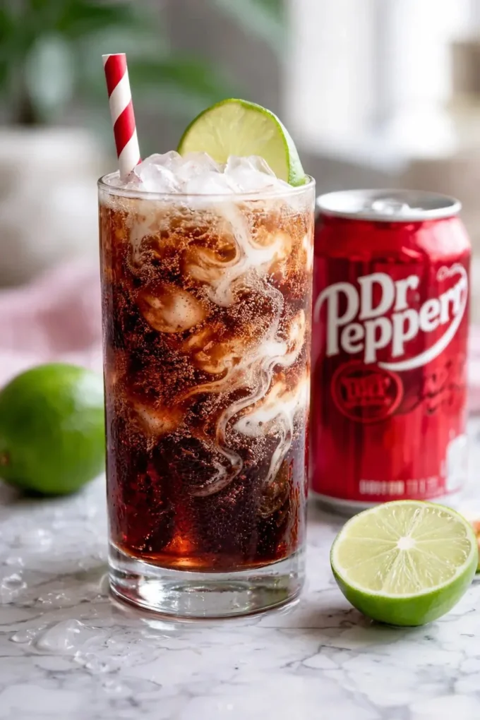 Delicious Dirty Dr Pepper cocktail with a unique flavor twist