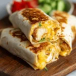 Delicious garlic cheese chicken wraps ready to eat