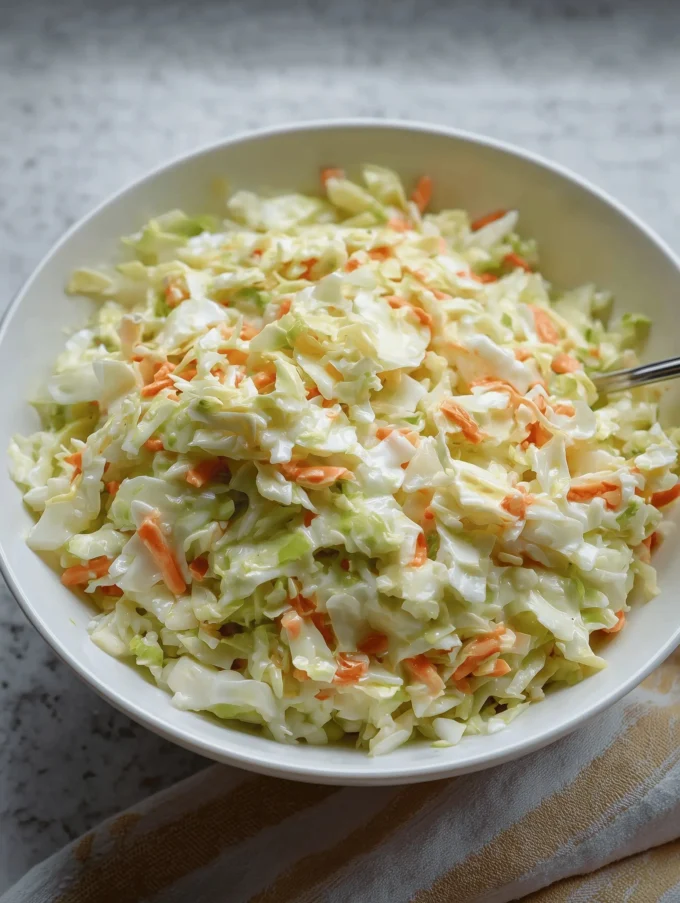 Delicious KFC-style coleslaw served in a bowl