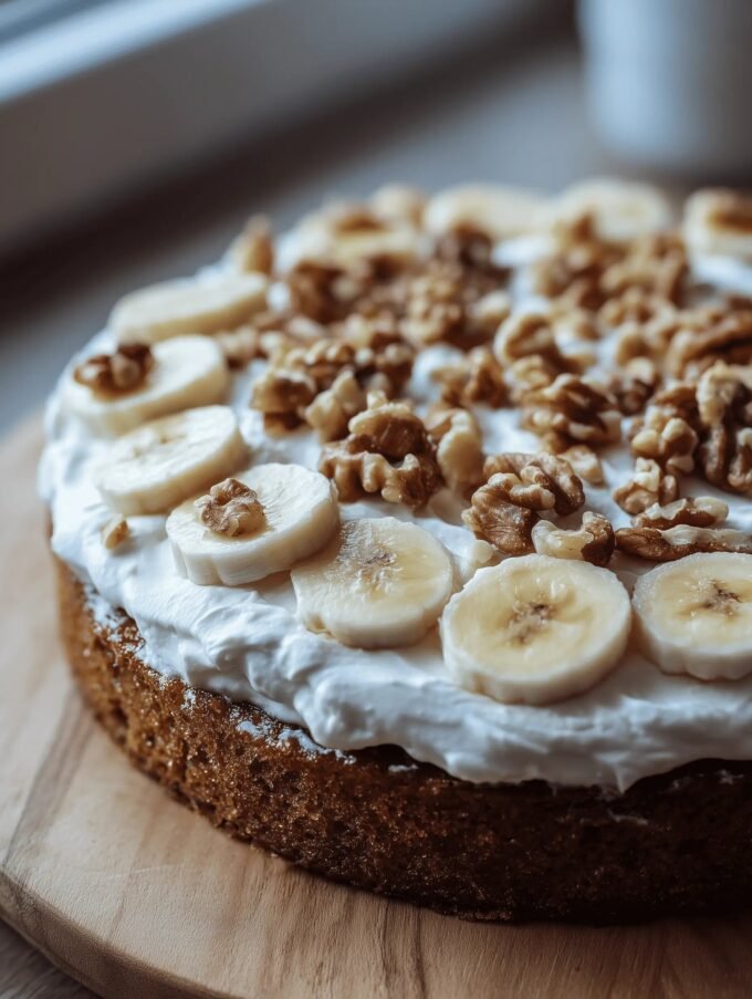 Divine Banana Walnut Cream Cake