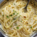 One-Pot Creamy Garlic Parmesan Pasta served in a bowl