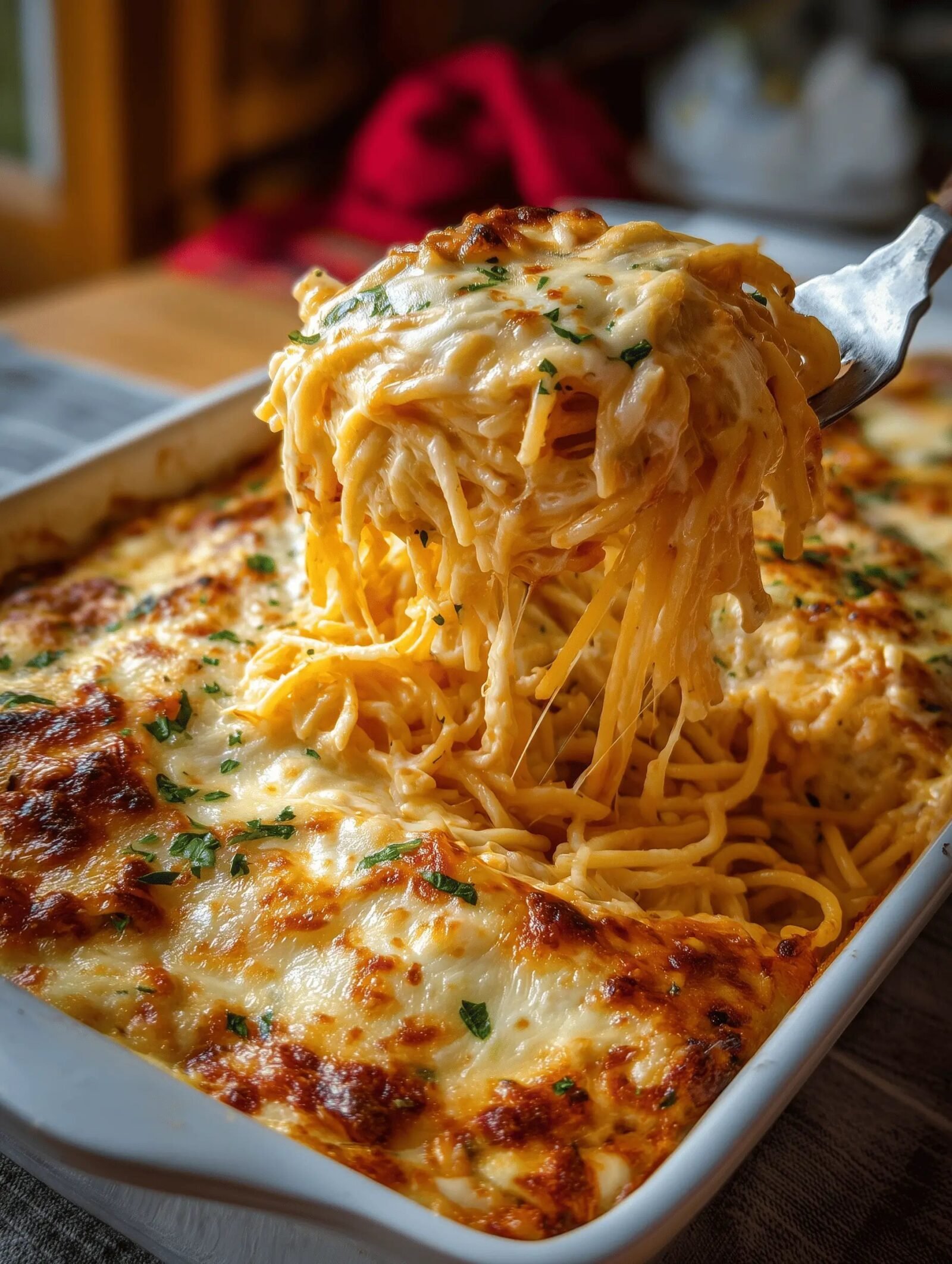 Cream Cheese Baked Spaghetti Casserole
