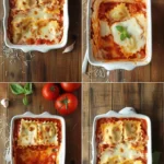 Three-Ingredient Ravioli Casserole served in a baking dish