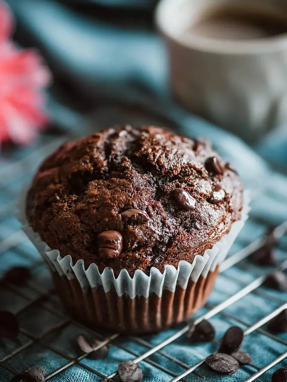 Twofold Chocolate Chip Muffins with rich chocolate flavor
