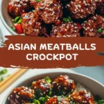 A plate of savory Asian meatballs garnished with herbs and sauce
