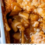 Homemade simple apple cobbler from scratch, golden brown and delicious.