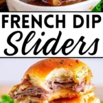 Slow-cooked French dip sliders served with au jus for dipping