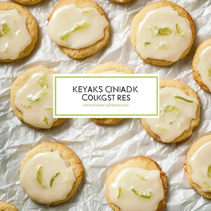 Zesty key lime cookies with a vibrant lime glaze on a plate