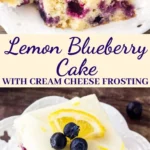 Zesty lemon blueberry cake with fresh blueberries and lemon zest topping.